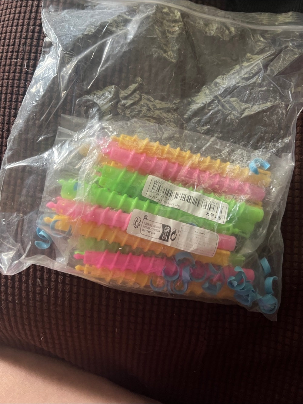Set of Multicolor Spiral Hair Curlers - Pink, Green, Yellow, Blue